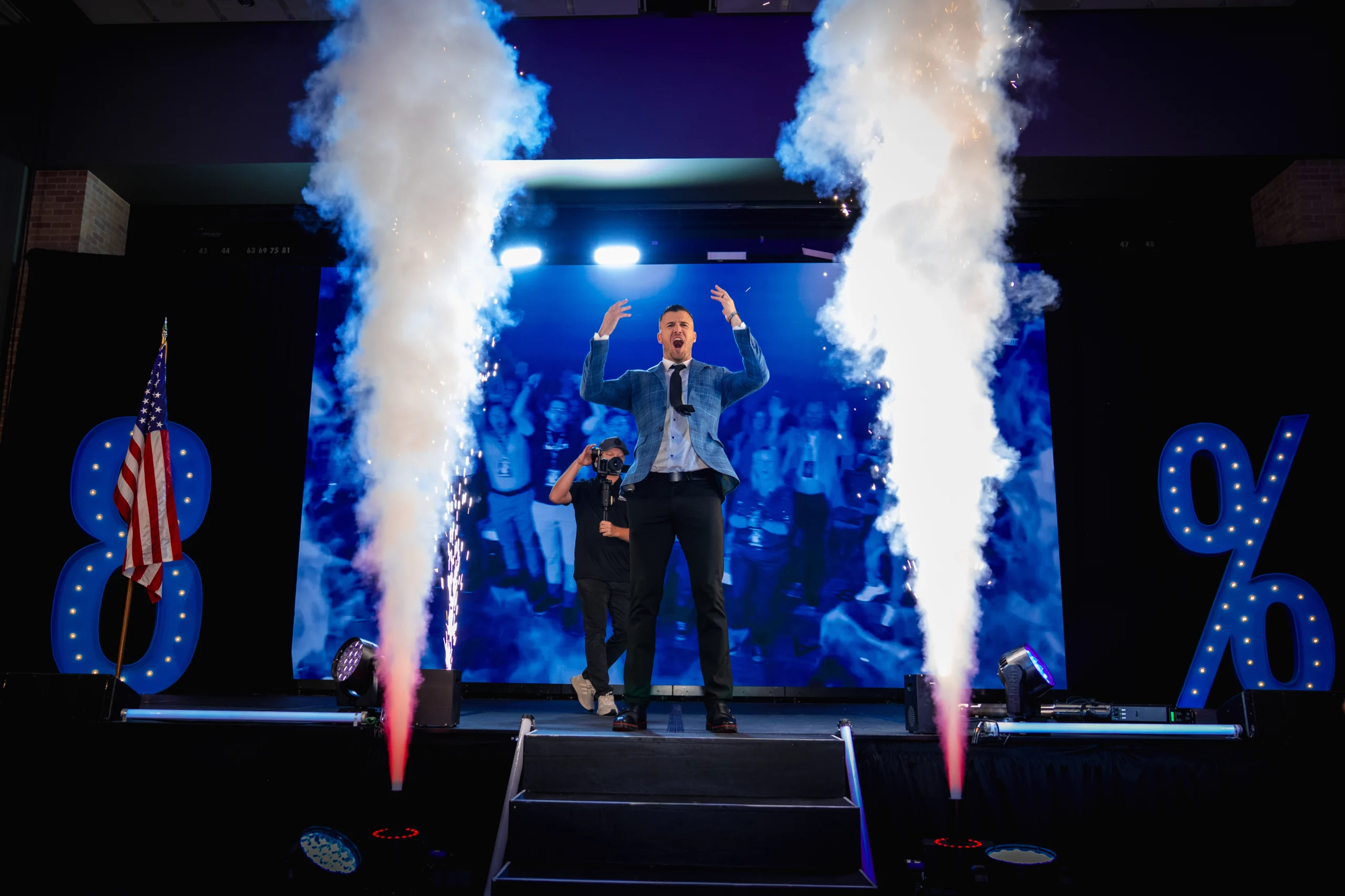 Cody Askins with CO2 cannons and pyrotechnics at 8% Nation