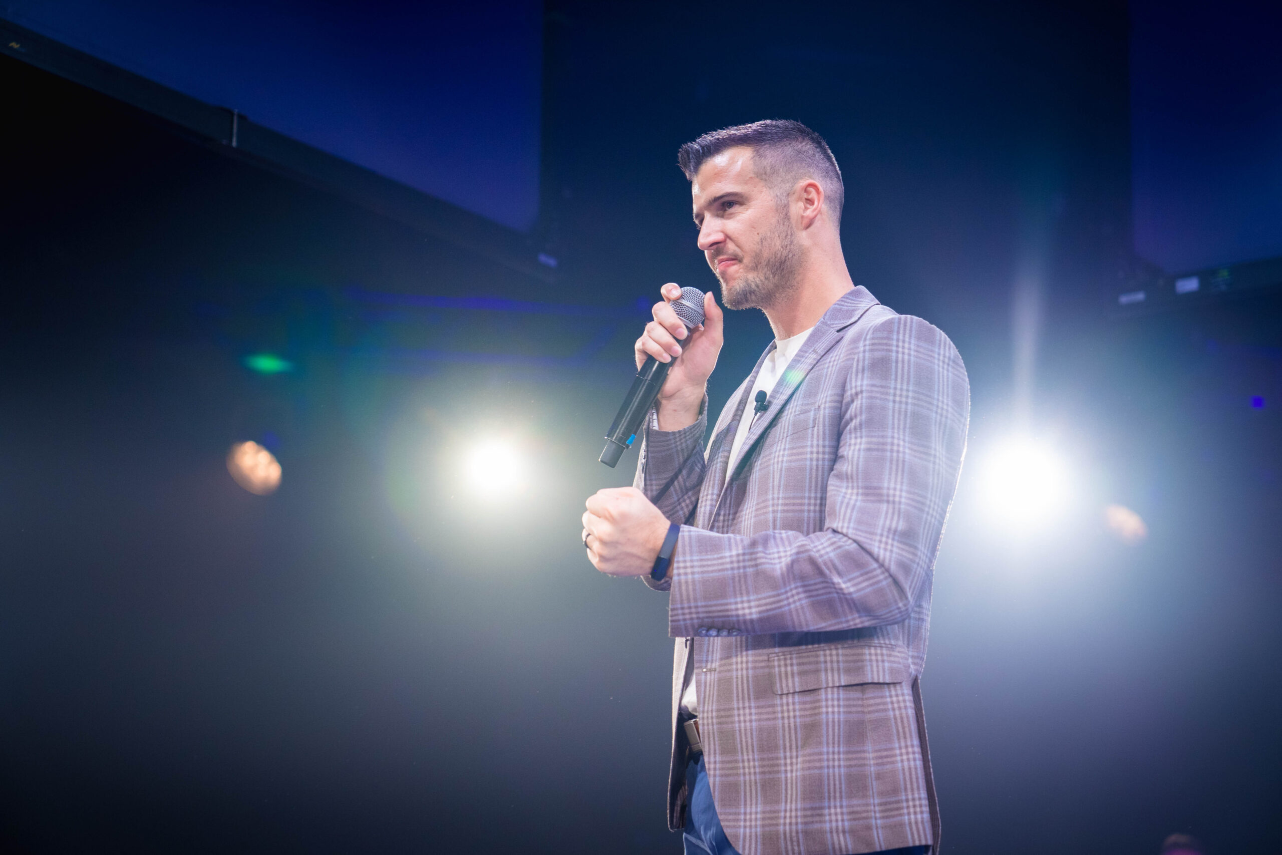 Cody Askins speaking at event